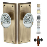 Colonial Plate with Oval Crystal Knob - Passage / Hallway / Closet