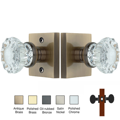 Square Rose with Crystal Door Knobs - Passage / Hallway / Closet