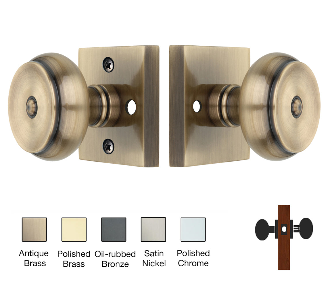 Square Rose with Cambridge Door Knobs - Privacy / Bathroom / Bedroom