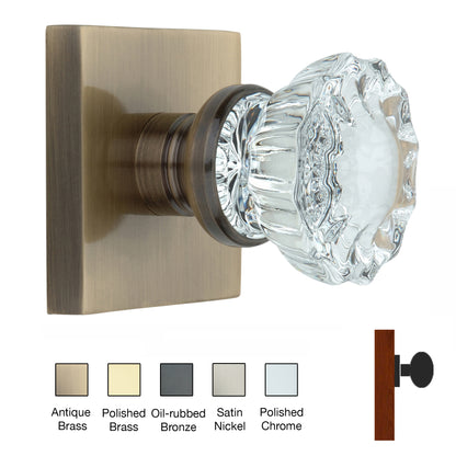 Square Rose with Crystal Door Knobs - Single Dummy