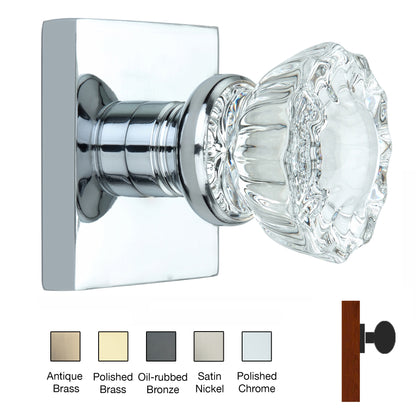 Square Rose with Crystal Door Knobs - Single Dummy