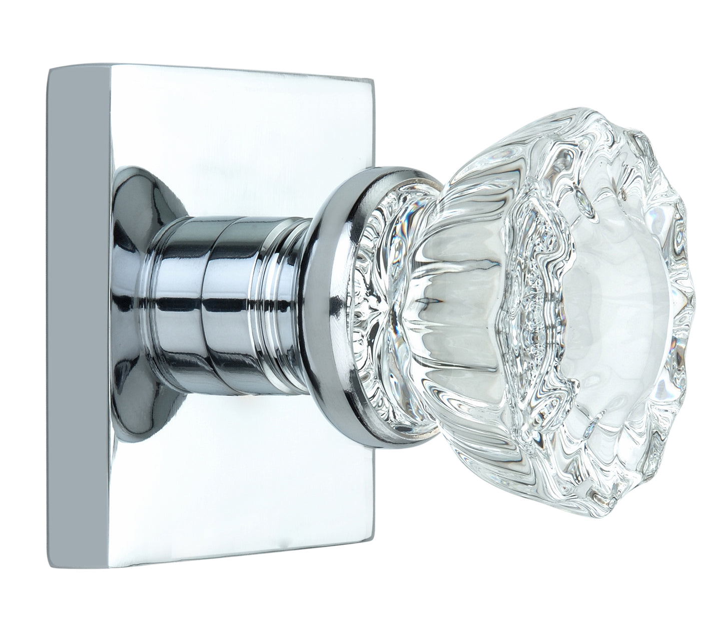 Square Rose with Crystal Door Knobs - Passage / Hallway / Closet