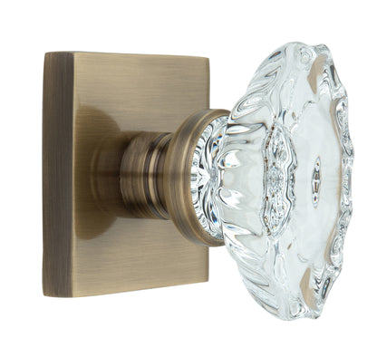 Square Rose with Calvert Crystal Door Knobs - Double Dummy