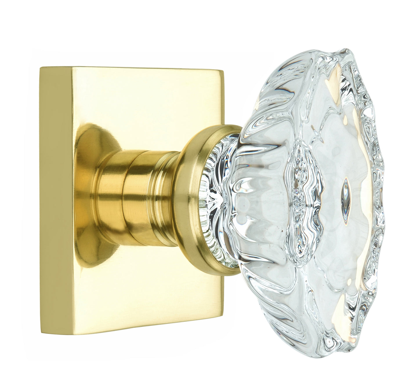 Square Rose with Calvert Crystal Door Knobs - Double Dummy