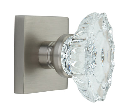 Square Rose with Calvert Crystal Door Knobs - Double Dummy