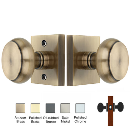 Square Rose with Flat Door Knobs - Passage / Hallway / Closet