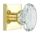Square Rose with Oval Crystal Door Knobs - Double Dummy