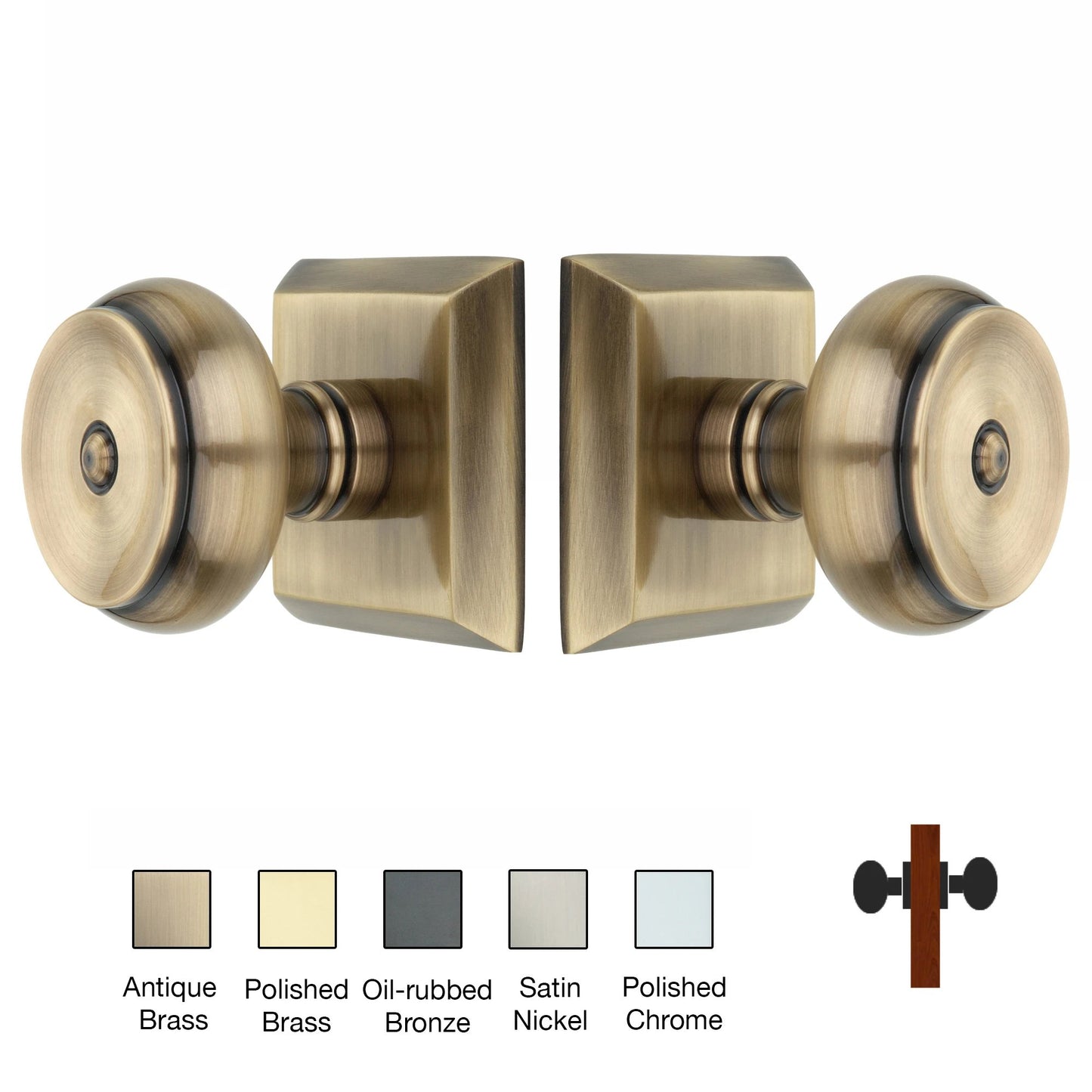 Metro Square Rose with Cambridge Door Knobs - Double Dummy