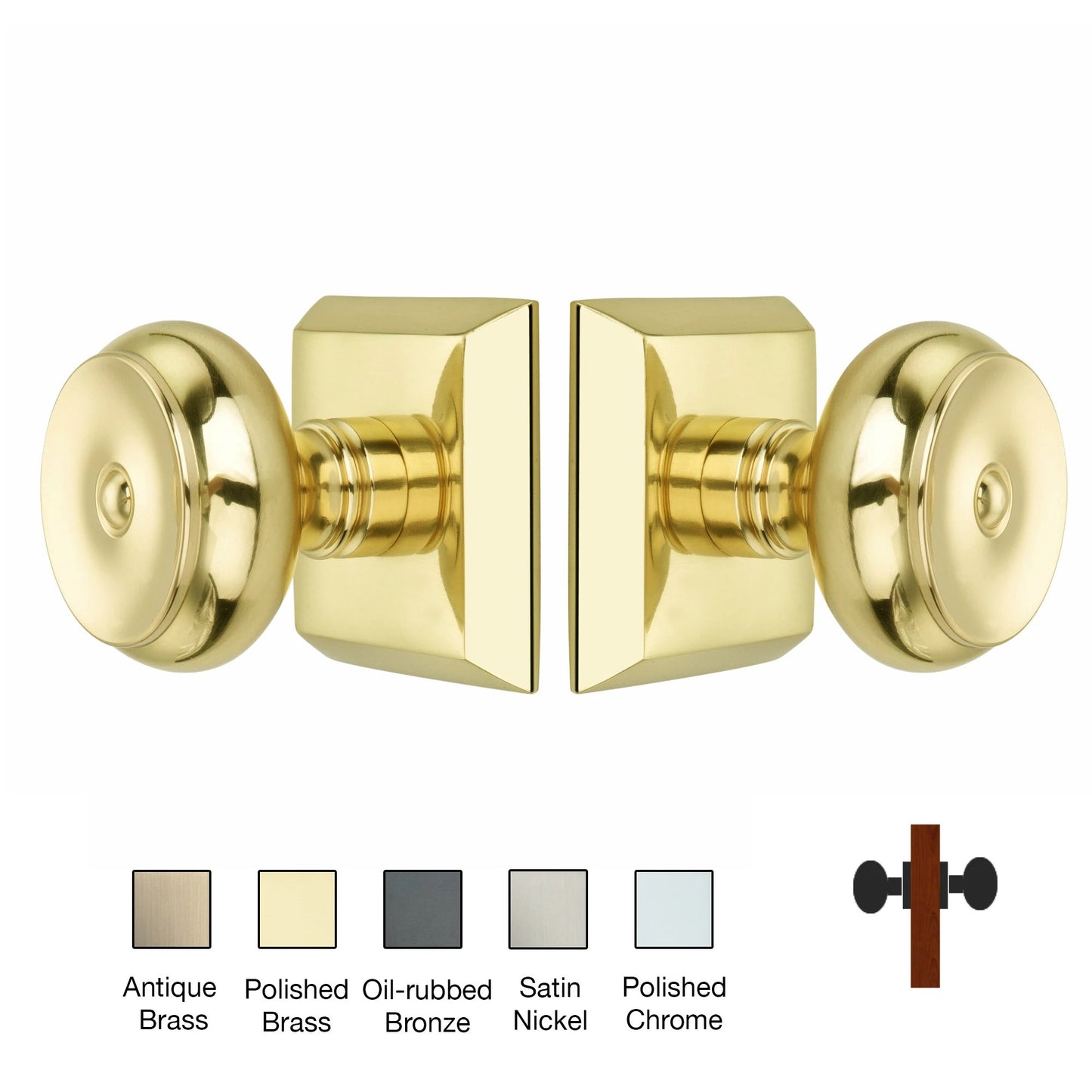 Metro Square Rose with Cambridge Door Knobs - Double Dummy