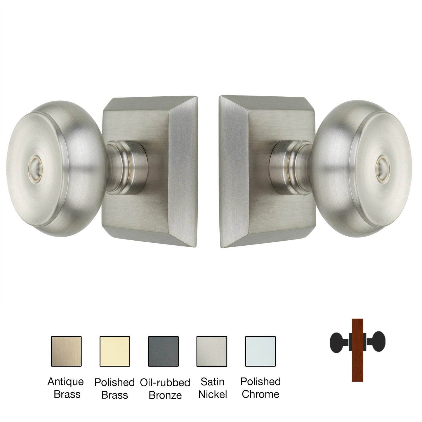 Metro Square Rose with Cambridge Door Knobs - Double Dummy