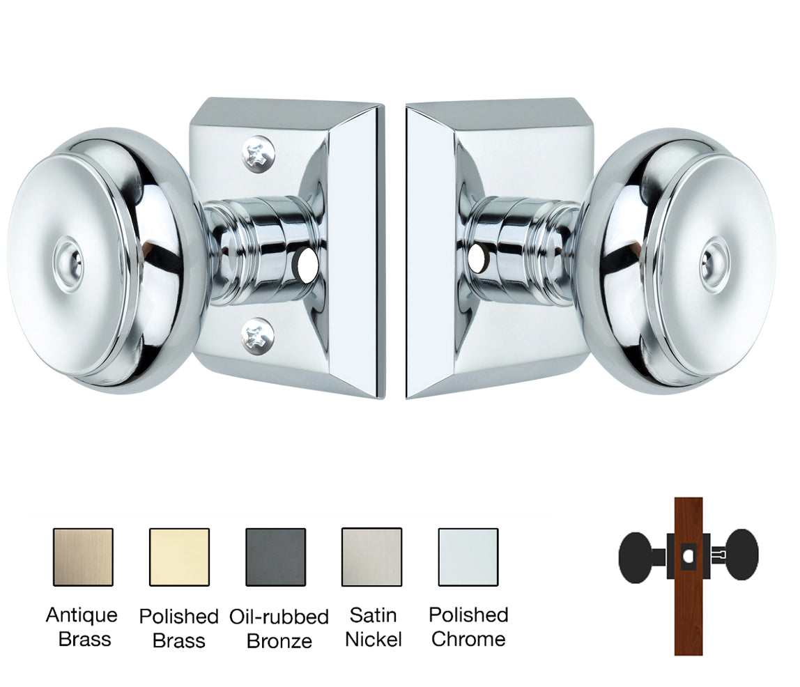 Metro Square Rose with Cambridge Door Knobs - Privacy / Bathroom / Bedroom