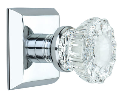 Metro Square Rose with Crystal Door Knobs - Double Dummy