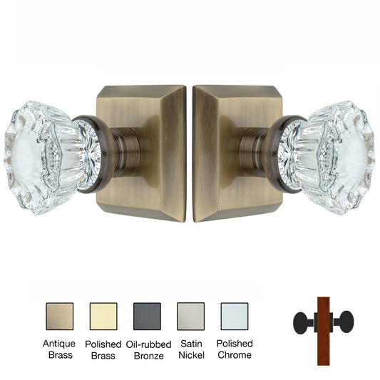 Metro Square Rose with Crystal Door Knobs - Double Dummy