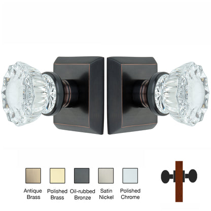 Metro Square Rose with Crystal Door Knobs - Double Dummy