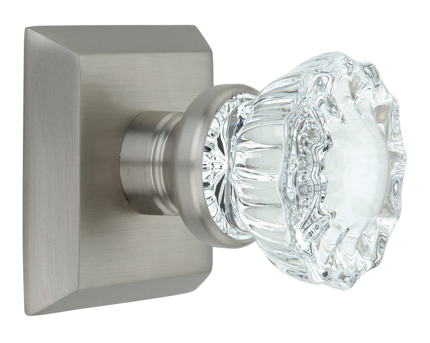 Metro Square Rose with Crystal Door Knobs - Double Dummy