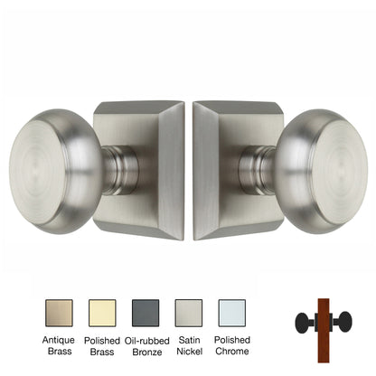 Metro Square Rose with Flat Door Knobs - Double Dummy