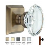 Metro Square Rose with Oval Crystal Knobs - Single Dummy