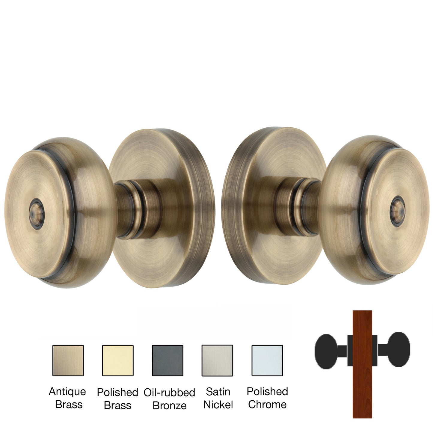 Round Rose with Cambridge Door Knobs - Double Dummy