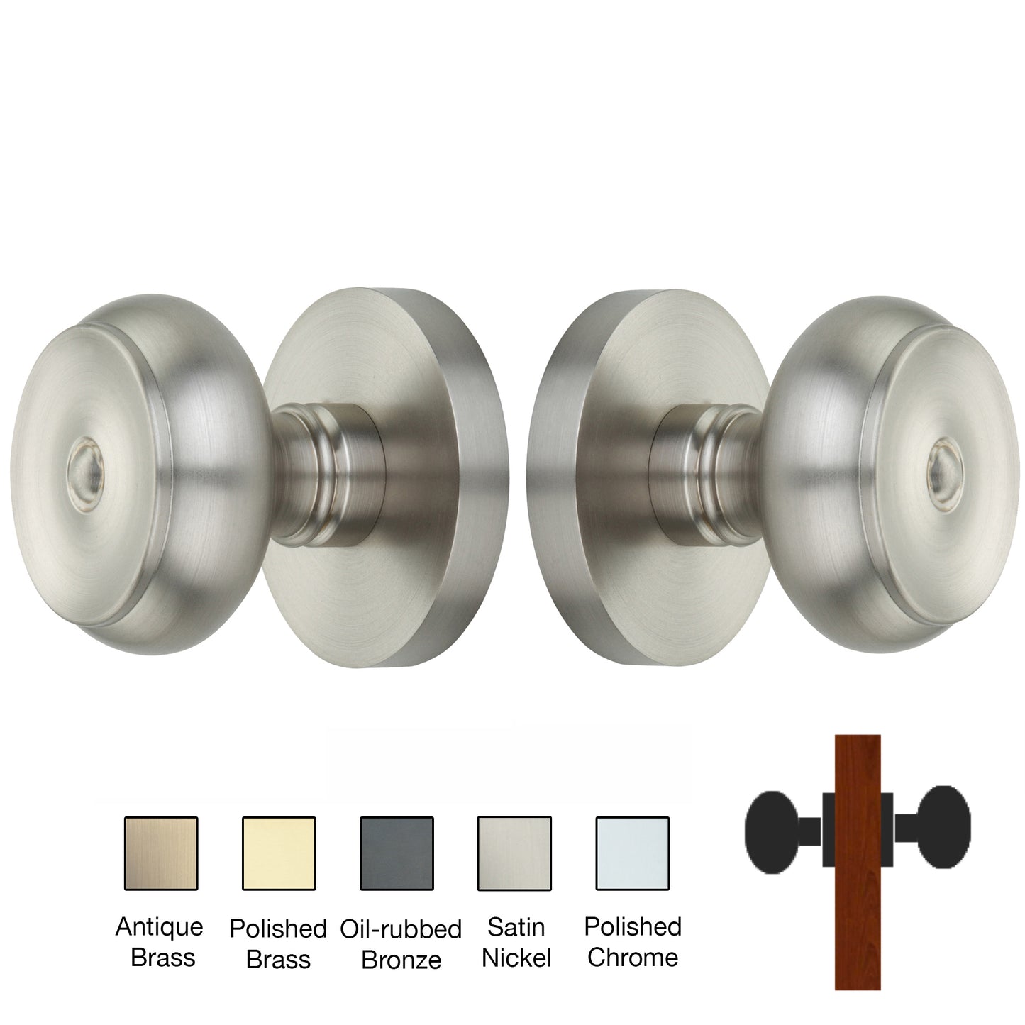 Round Rose with Cambridge Door Knobs - Double Dummy