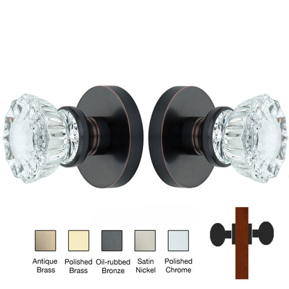 Round Rose with Crystal Door Knobs - Double Dummy