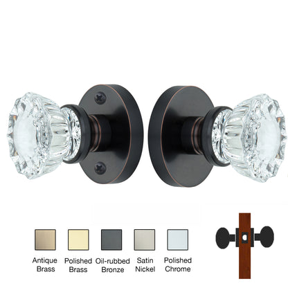 Round Rose with Crystal Door Knobs - Passage / Hallway / Closet