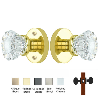 Round Rose with Crystal Door Knobs - Passage / Hallway / Closet