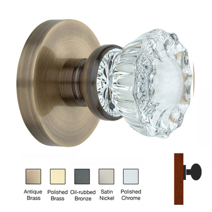 Round Rose with Crystal Door Knobs - Single Dummy