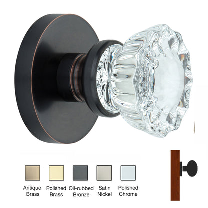 Round Rose with Crystal Door Knobs - Single Dummy