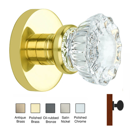 Round Rose with Crystal Door Knobs - Single Dummy