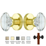Round Rose with Oval Crystal Door Knobs - Double Dummy